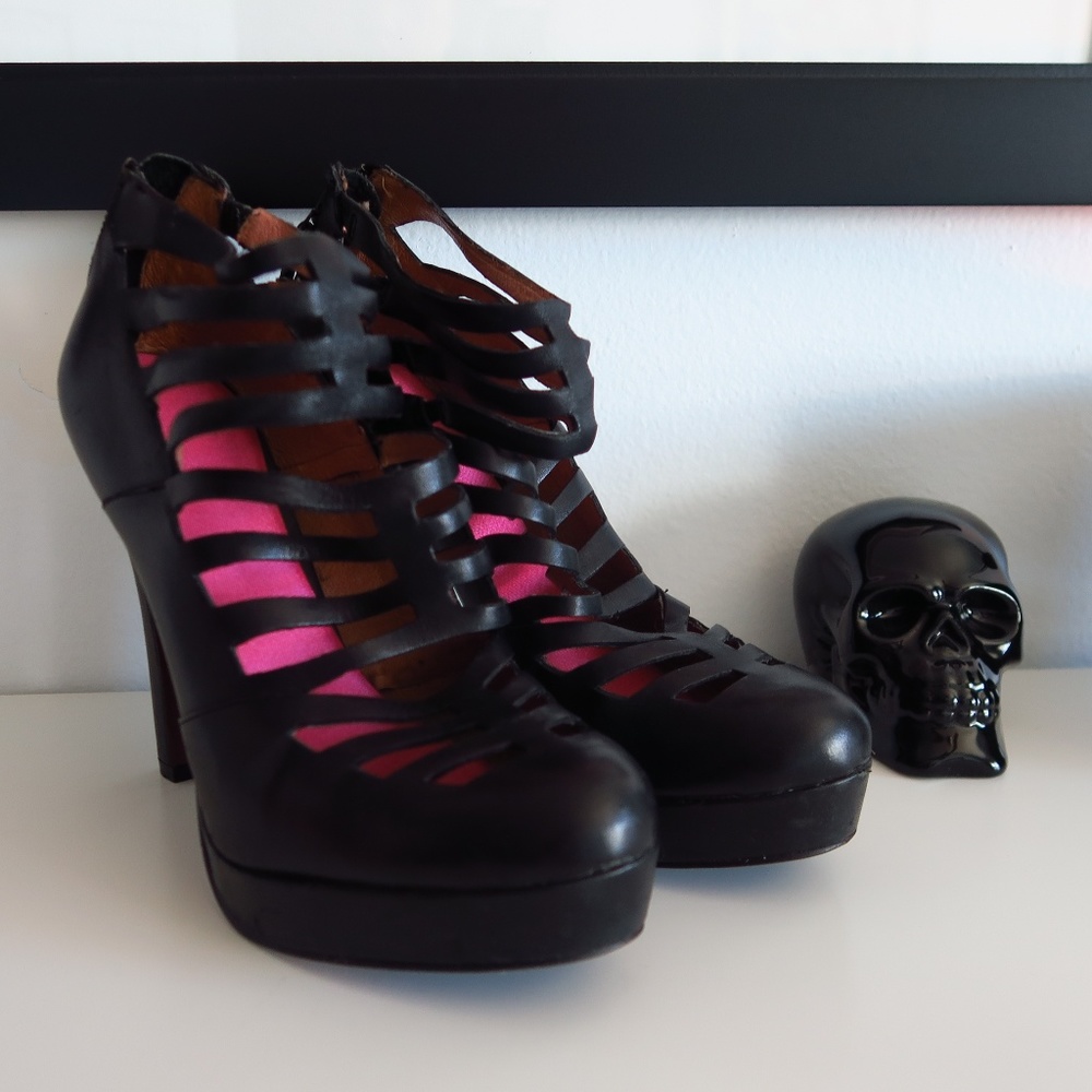 Strappy Leather Heels